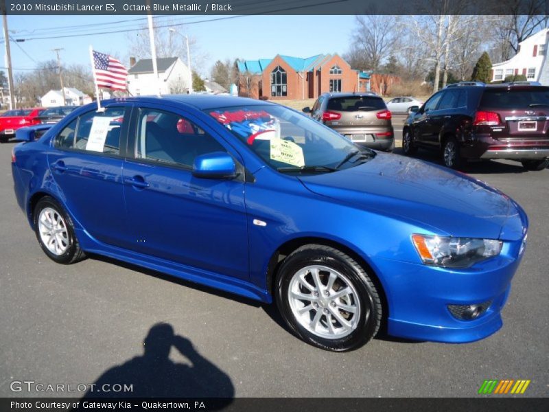Octane Blue Metallic / Black 2010 Mitsubishi Lancer ES