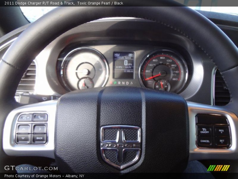 Toxic Orange Pearl / Black 2011 Dodge Charger R/T Road & Track