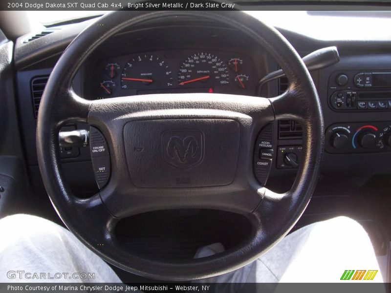 Bright Silver Metallic / Dark Slate Gray 2004 Dodge Dakota SXT Quad Cab 4x4