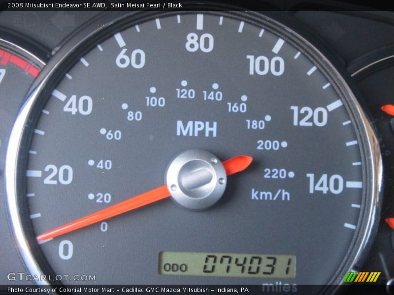 Satin Meisai Pearl / Black 2008 Mitsubishi Endeavor SE AWD