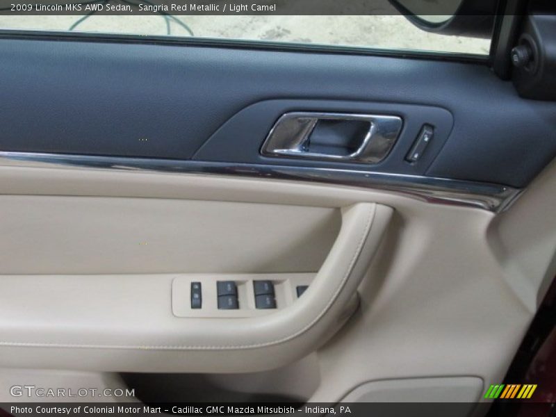 Sangria Red Metallic / Light Camel 2009 Lincoln MKS AWD Sedan