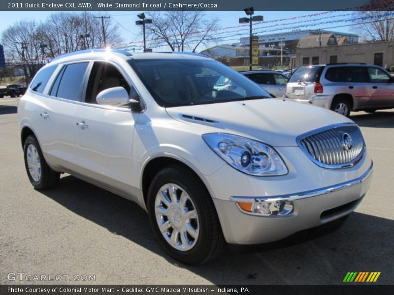 White Diamond Tricoat / Cashmere/Cocoa 2011 Buick Enclave CXL AWD