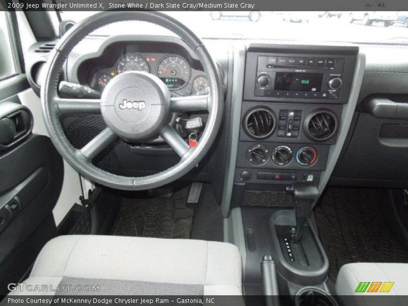 Stone White / Dark Slate Gray/Medium Slate Gray 2009 Jeep Wrangler Unlimited X