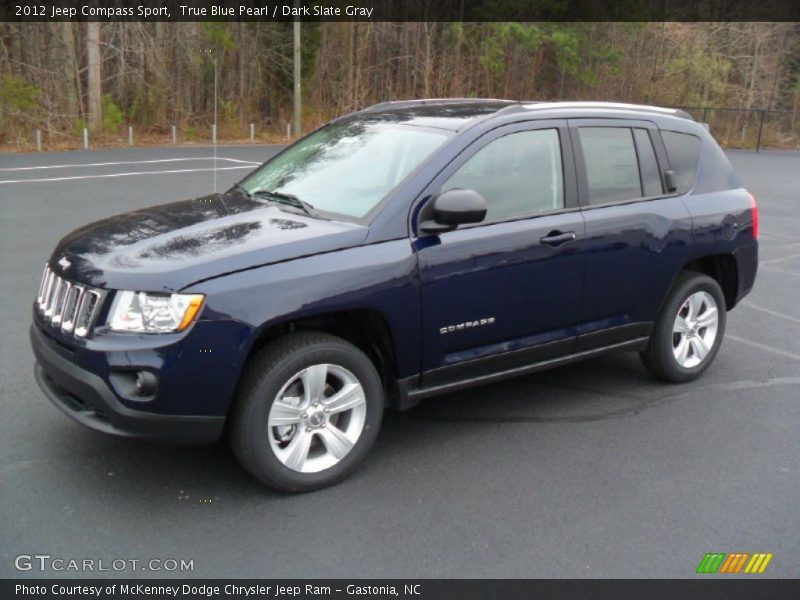 True Blue Pearl / Dark Slate Gray 2012 Jeep Compass Sport