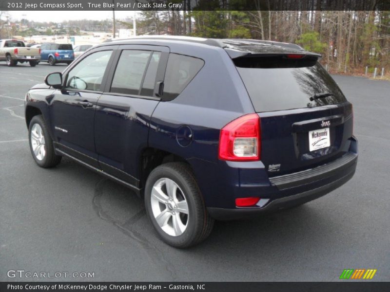 True Blue Pearl / Dark Slate Gray 2012 Jeep Compass Sport