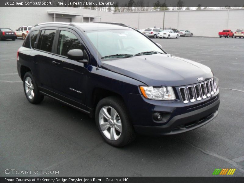True Blue Pearl / Dark Slate Gray 2012 Jeep Compass Sport