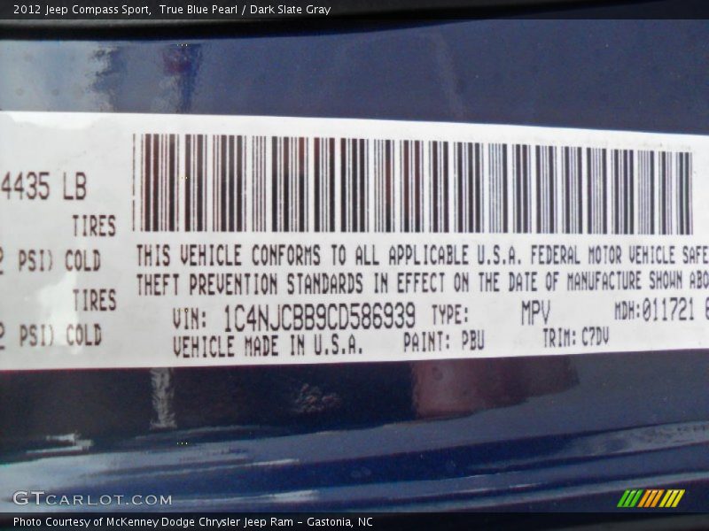 PBU - 2012 Jeep Compass Sport