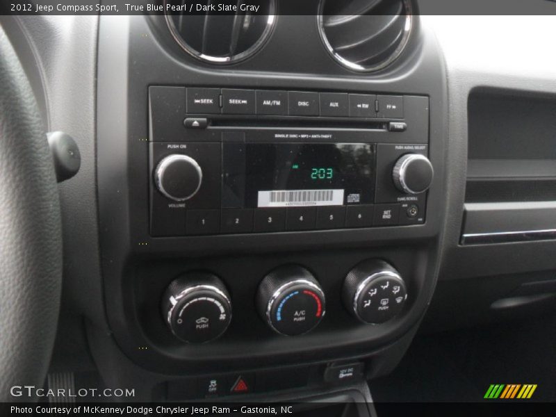 True Blue Pearl / Dark Slate Gray 2012 Jeep Compass Sport