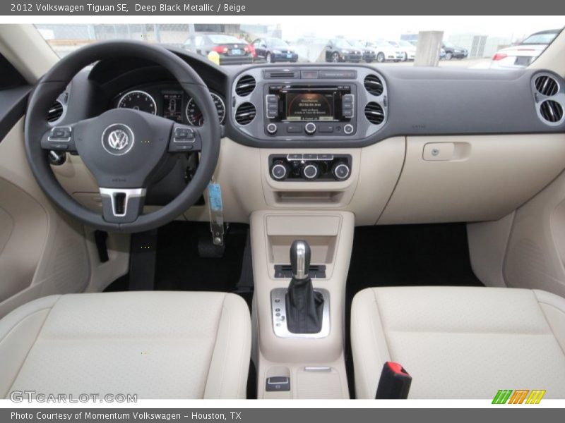 Deep Black Metallic / Beige 2012 Volkswagen Tiguan SE