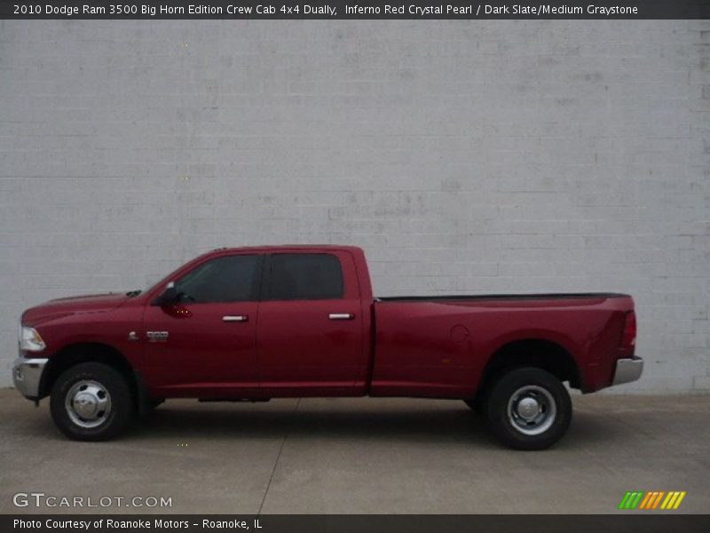 Inferno Red Crystal Pearl / Dark Slate/Medium Graystone 2010 Dodge Ram 3500 Big Horn Edition Crew Cab 4x4 Dually