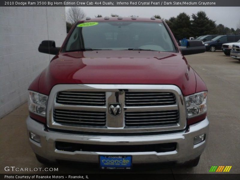 Inferno Red Crystal Pearl / Dark Slate/Medium Graystone 2010 Dodge Ram 3500 Big Horn Edition Crew Cab 4x4 Dually