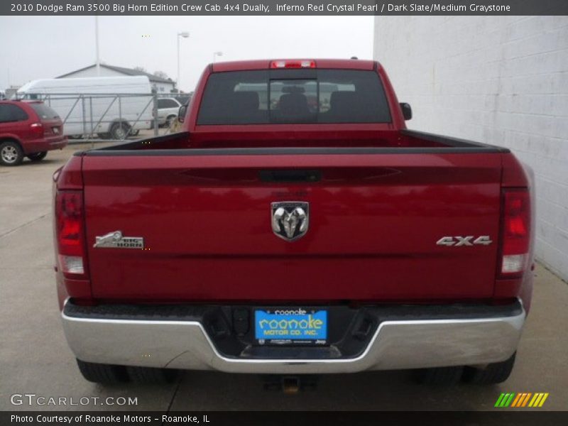 Inferno Red Crystal Pearl / Dark Slate/Medium Graystone 2010 Dodge Ram 3500 Big Horn Edition Crew Cab 4x4 Dually