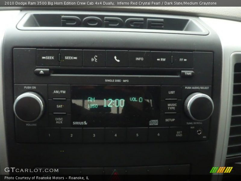 Audio System of 2010 Ram 3500 Big Horn Edition Crew Cab 4x4 Dually
