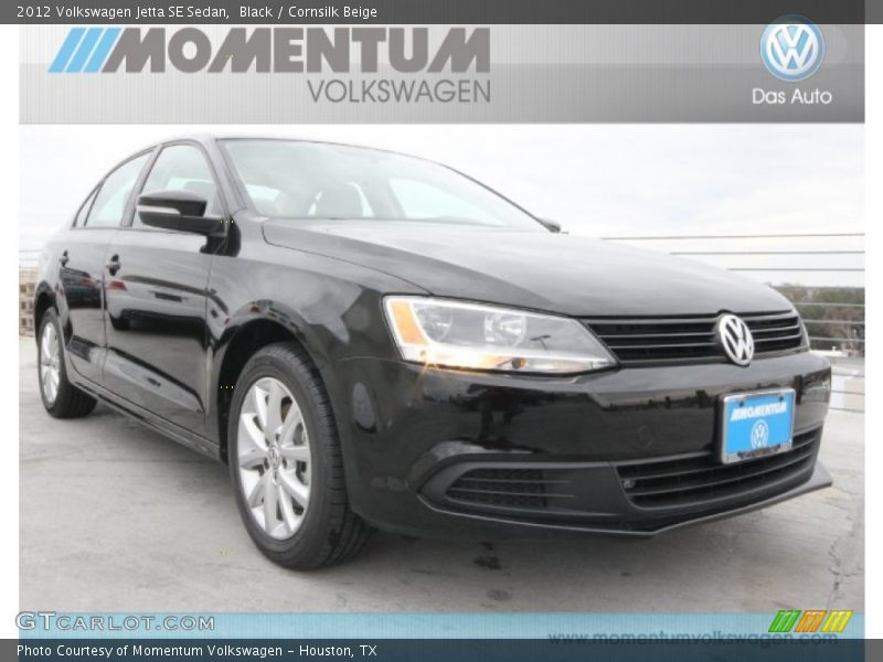 Black / Cornsilk Beige 2012 Volkswagen Jetta SE Sedan