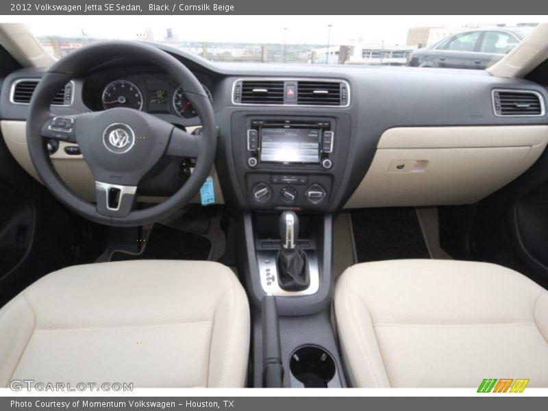 Black / Cornsilk Beige 2012 Volkswagen Jetta SE Sedan