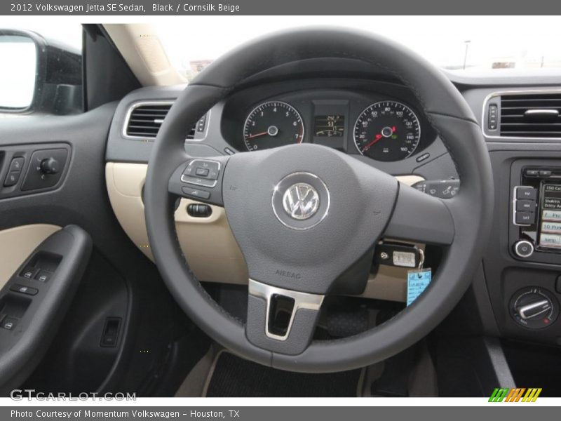 Black / Cornsilk Beige 2012 Volkswagen Jetta SE Sedan