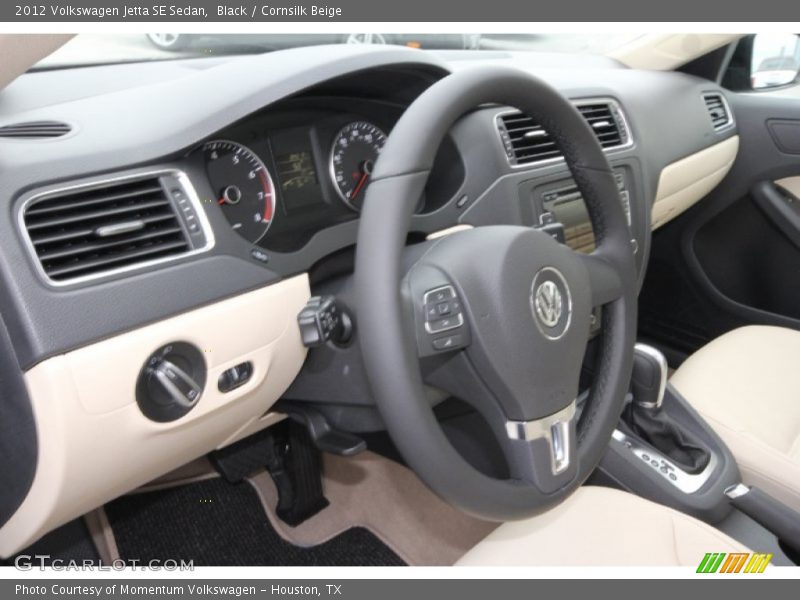 Black / Cornsilk Beige 2012 Volkswagen Jetta SE Sedan