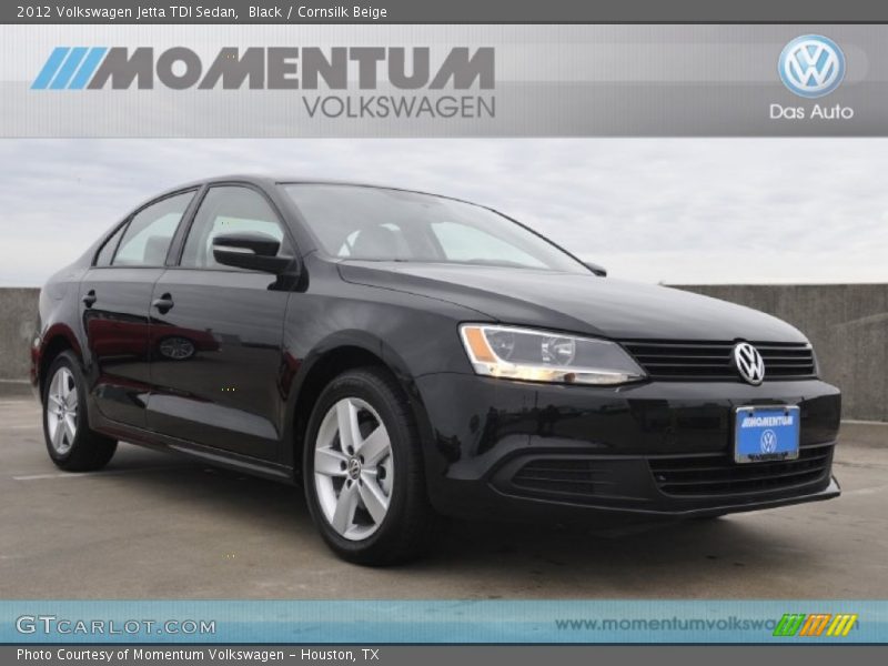 Black / Cornsilk Beige 2012 Volkswagen Jetta TDI Sedan