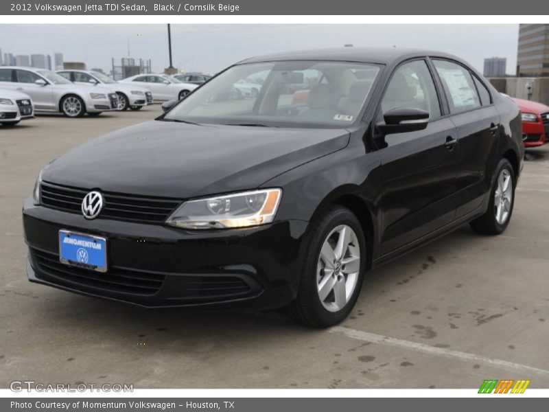 Black / Cornsilk Beige 2012 Volkswagen Jetta TDI Sedan