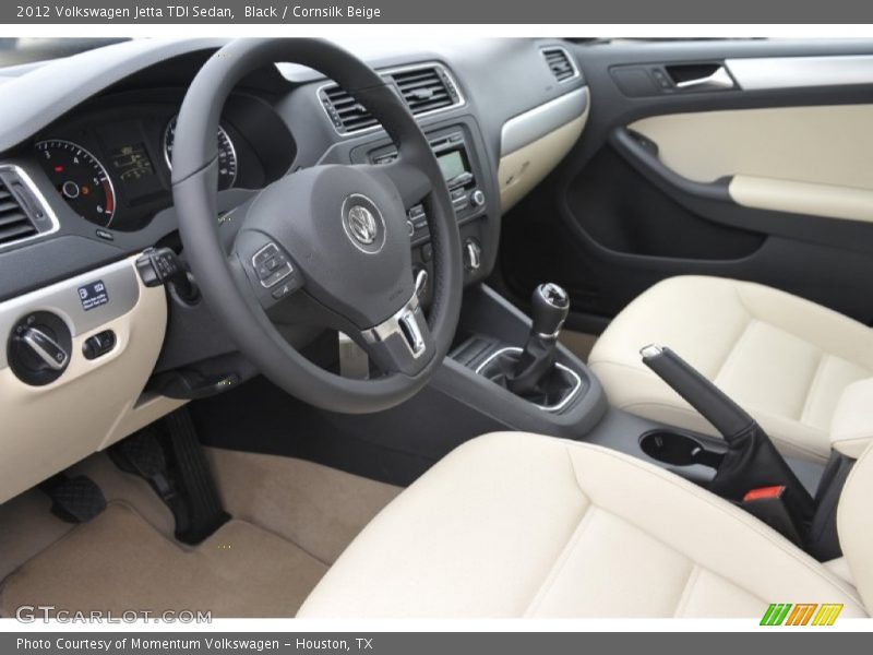 Black / Cornsilk Beige 2012 Volkswagen Jetta TDI Sedan