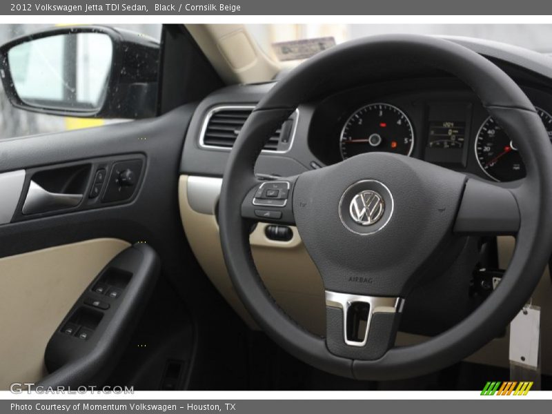 Black / Cornsilk Beige 2012 Volkswagen Jetta TDI Sedan
