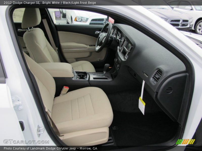 Bright White / Black/Light Frost Beige 2012 Dodge Charger SE