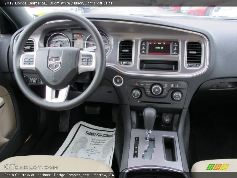 Bright White / Black/Light Frost Beige 2012 Dodge Charger SE