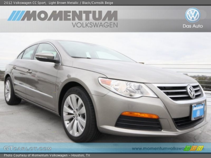 Light Brown Metallic / Black/Cornsilk Beige 2012 Volkswagen CC Sport