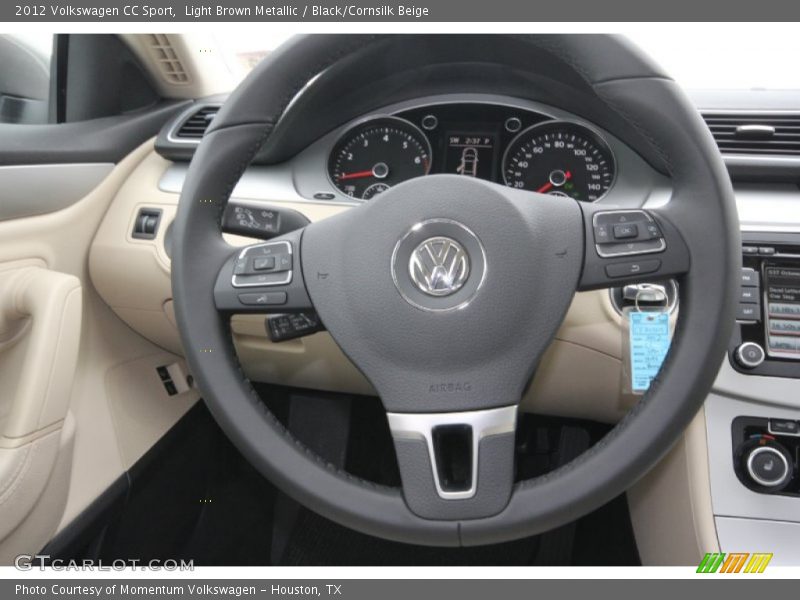 Light Brown Metallic / Black/Cornsilk Beige 2012 Volkswagen CC Sport