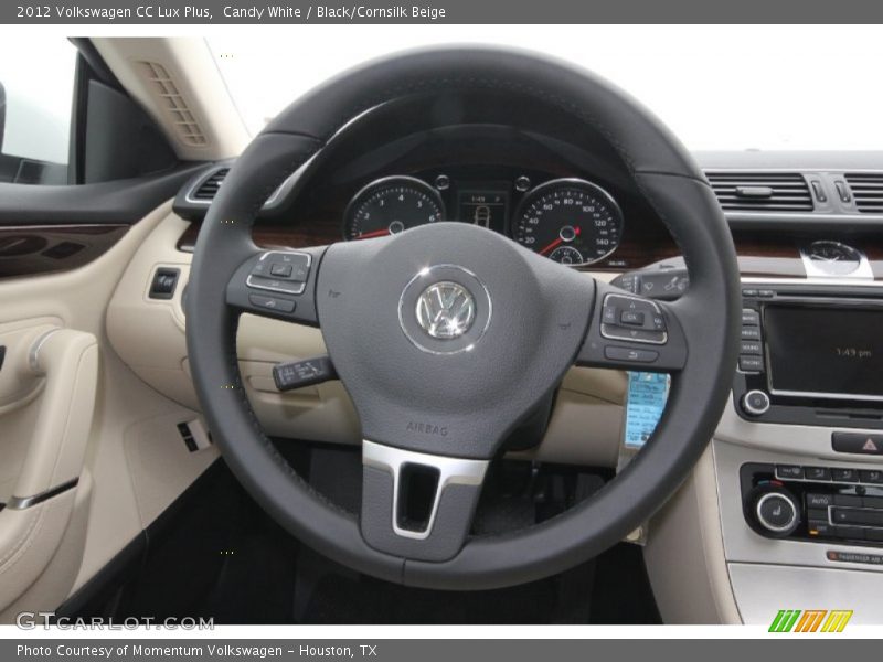Candy White / Black/Cornsilk Beige 2012 Volkswagen CC Lux Plus