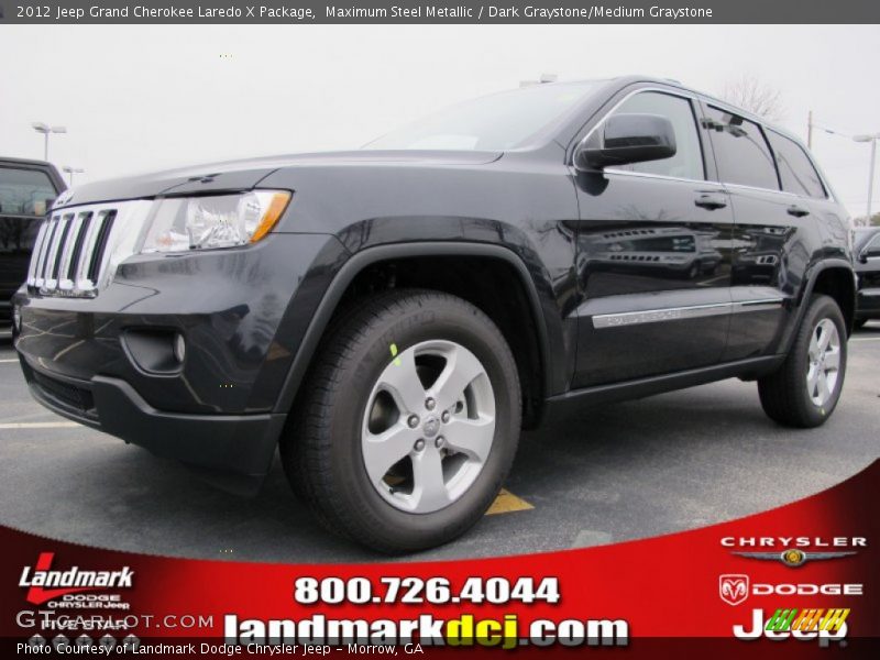 Maximum Steel Metallic / Dark Graystone/Medium Graystone 2012 Jeep Grand Cherokee Laredo X Package