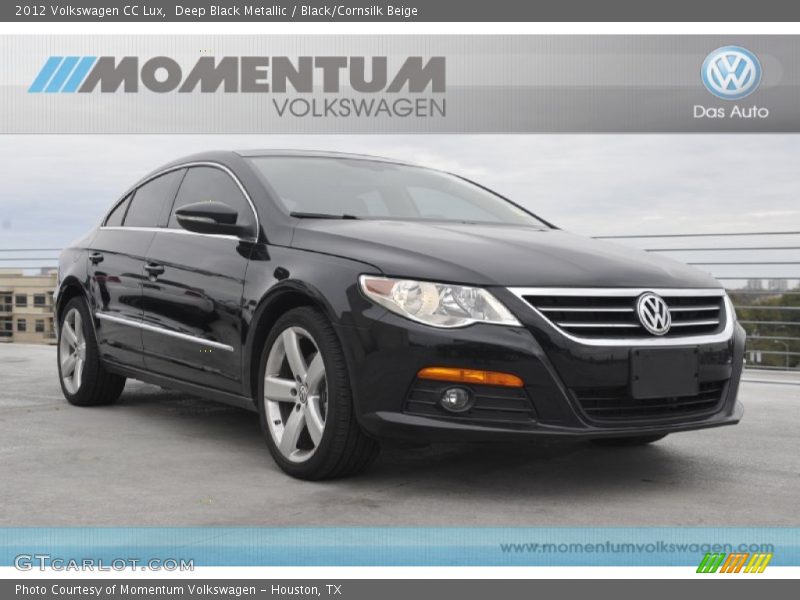 Deep Black Metallic / Black/Cornsilk Beige 2012 Volkswagen CC Lux