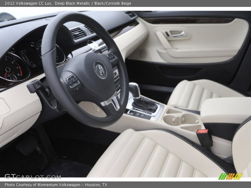 Deep Black Metallic / Black/Cornsilk Beige 2012 Volkswagen CC Lux