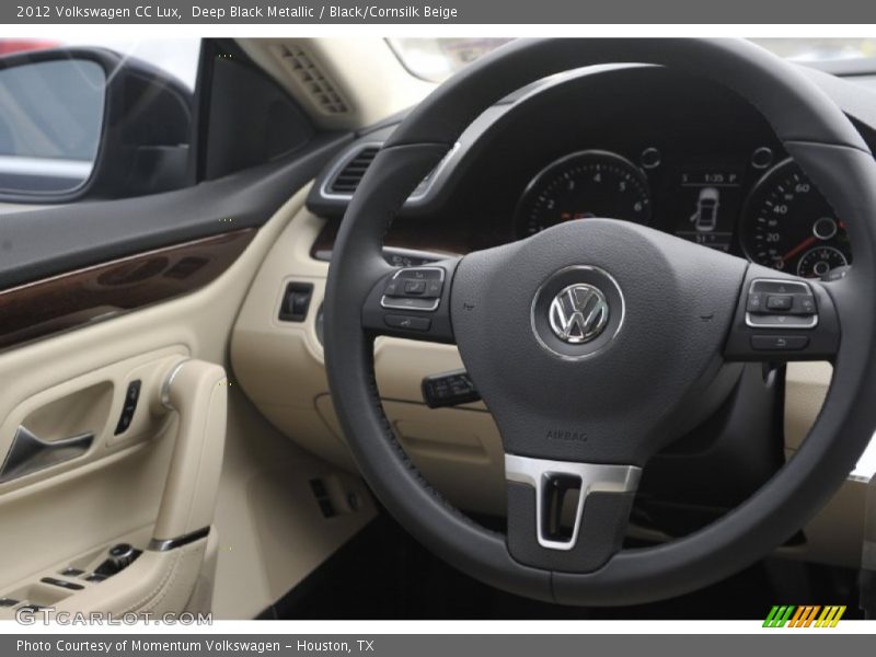 Deep Black Metallic / Black/Cornsilk Beige 2012 Volkswagen CC Lux