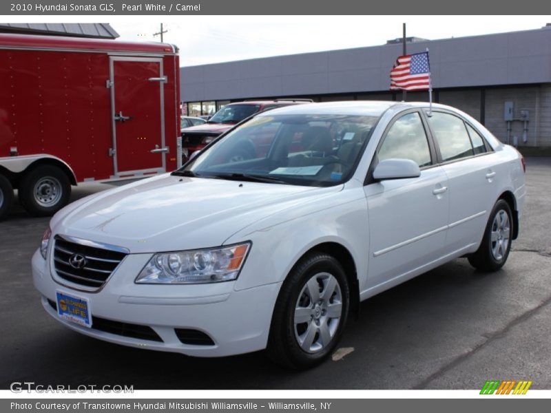 Pearl White / Camel 2010 Hyundai Sonata GLS