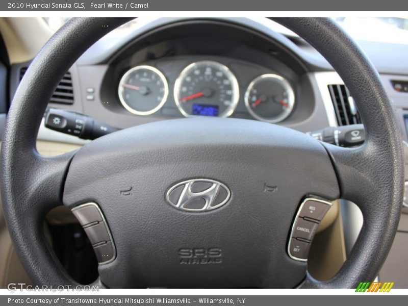 Pearl White / Camel 2010 Hyundai Sonata GLS
