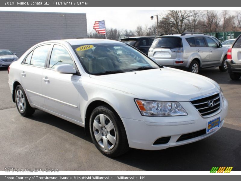 Pearl White / Camel 2010 Hyundai Sonata GLS