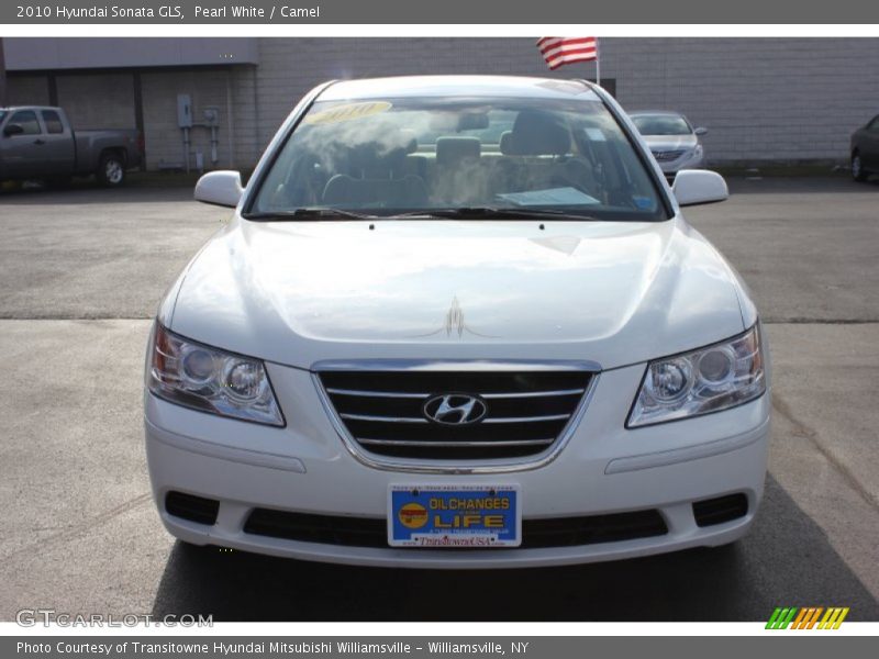 Pearl White / Camel 2010 Hyundai Sonata GLS