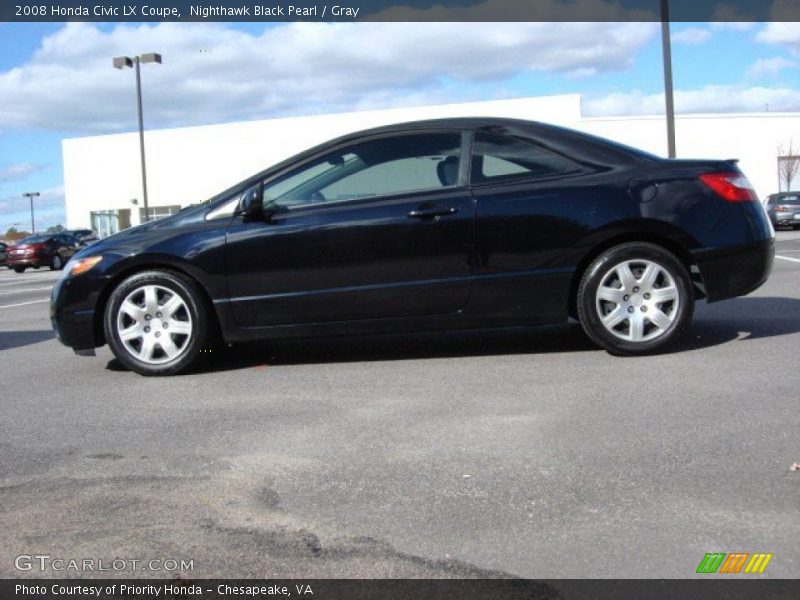 Nighthawk Black Pearl / Gray 2008 Honda Civic LX Coupe