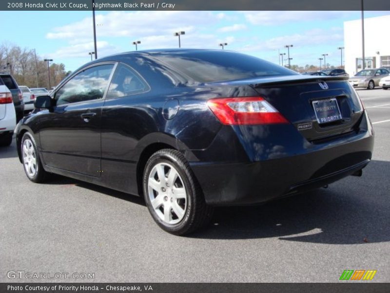 Nighthawk Black Pearl / Gray 2008 Honda Civic LX Coupe