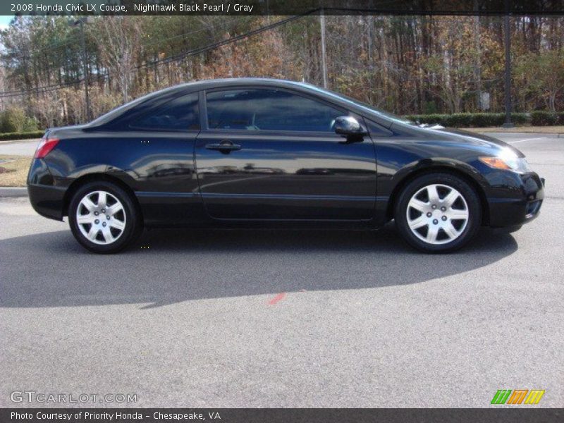 Nighthawk Black Pearl / Gray 2008 Honda Civic LX Coupe