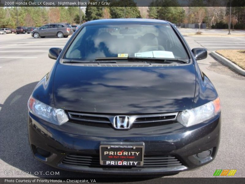 Nighthawk Black Pearl / Gray 2008 Honda Civic LX Coupe