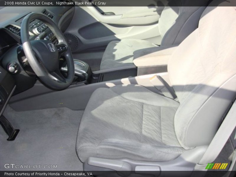 Nighthawk Black Pearl / Gray 2008 Honda Civic LX Coupe