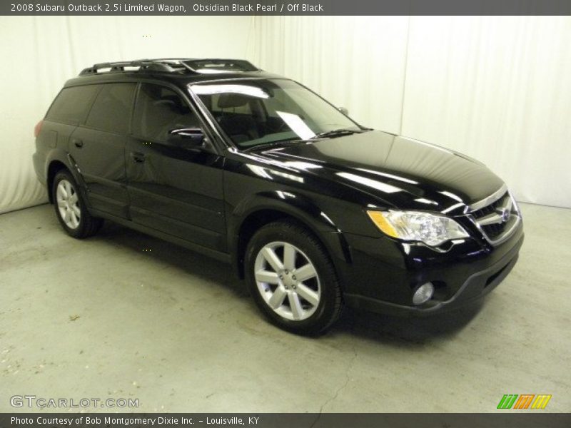 Obsidian Black Pearl / Off Black 2008 Subaru Outback 2.5i Limited Wagon