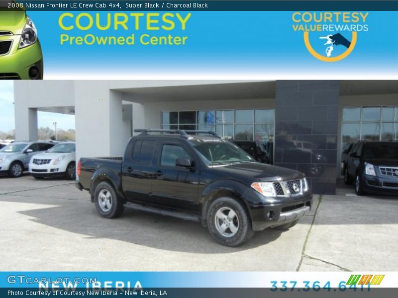 Super Black / Charcoal Black 2008 Nissan Frontier LE Crew Cab 4x4