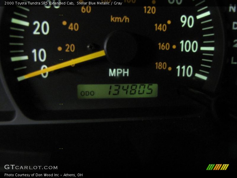 Stellar Blue Metallic / Gray 2000 Toyota Tundra SR5 Extended Cab