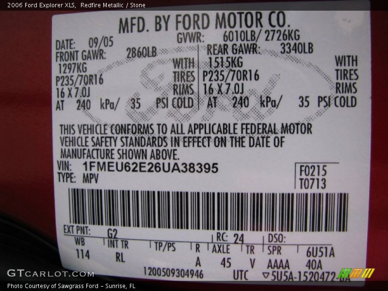 Redfire Metallic / Stone 2006 Ford Explorer XLS