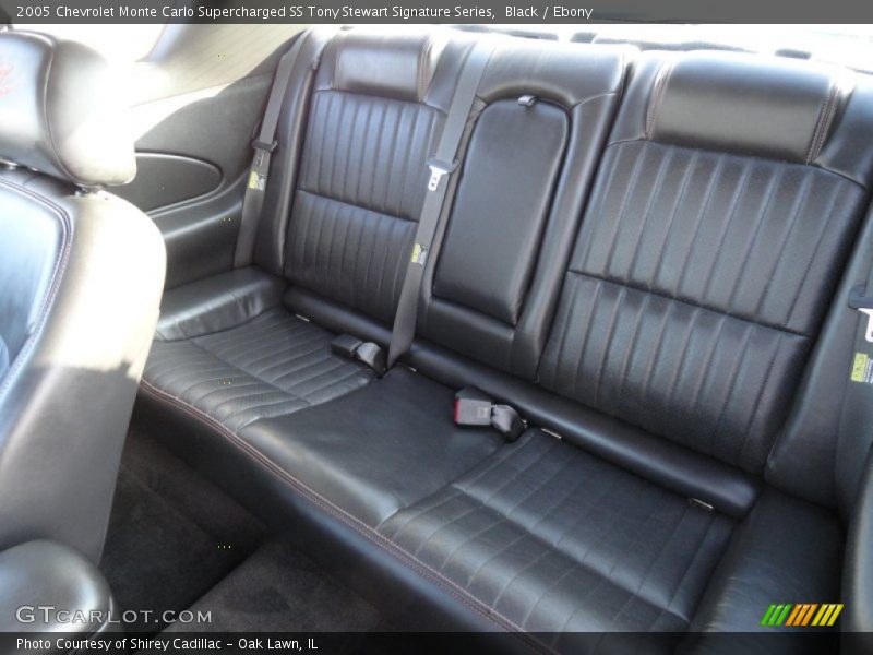 Rear Seat of 2005 Monte Carlo Supercharged SS Tony Stewart Signature Series