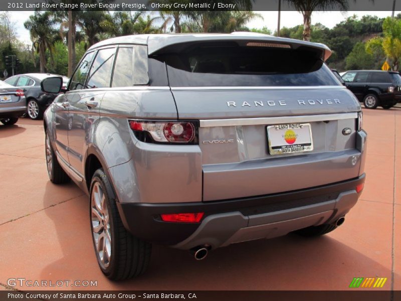 Orkney Grey Metallic / Ebony 2012 Land Rover Range Rover Evoque Prestige