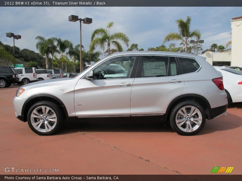 Titanium Silver Metallic / Black 2012 BMW X3 xDrive 35i